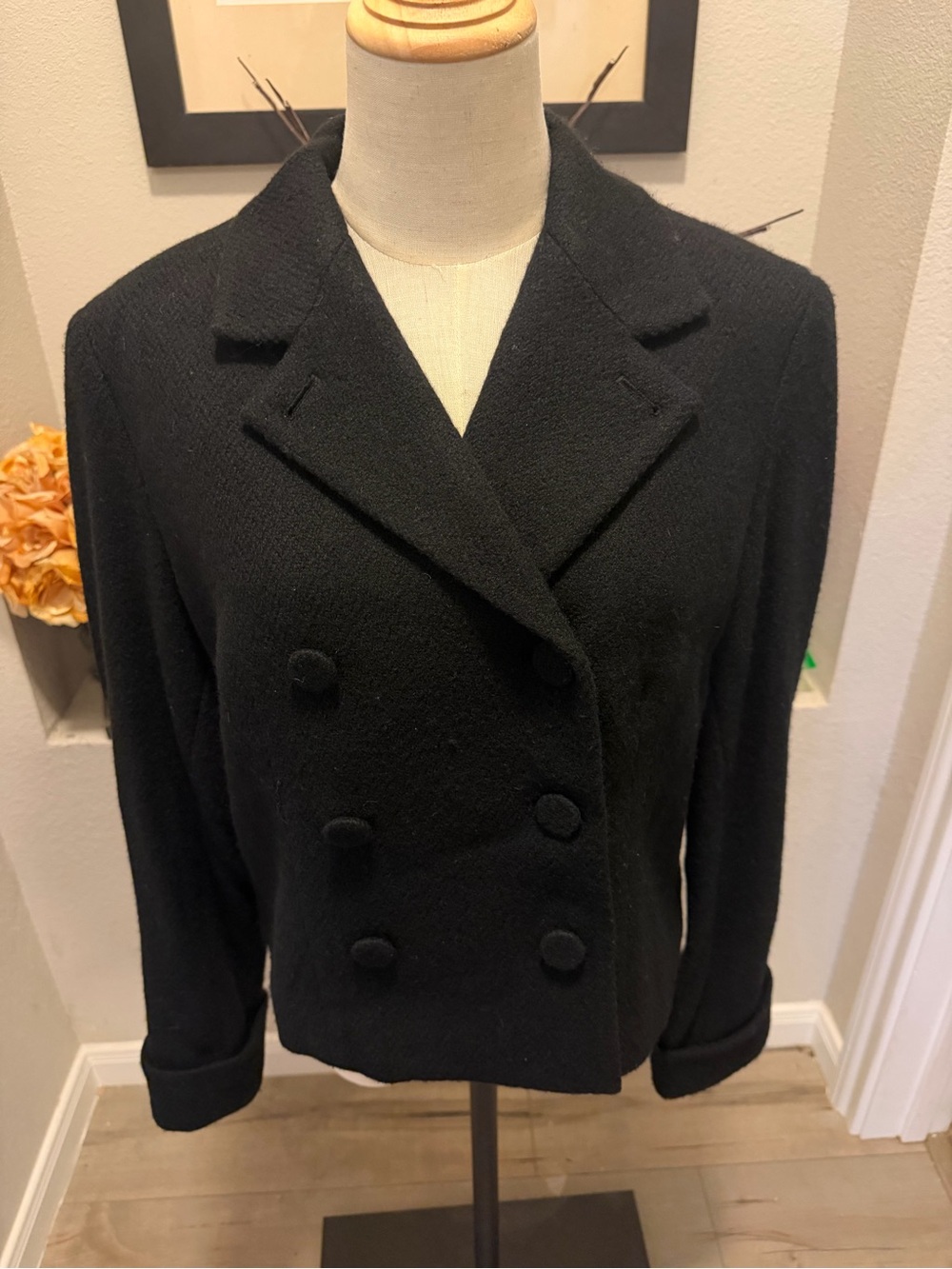 Classic Black Double-Breasted Women's Ralph Lauren Blazer - Picture 4 of 9